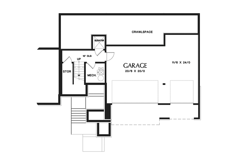Architectural House Design - Floor Plan - Lower Floor for Prairie House Plan #48-922 - 3 bed, 2.5 bath