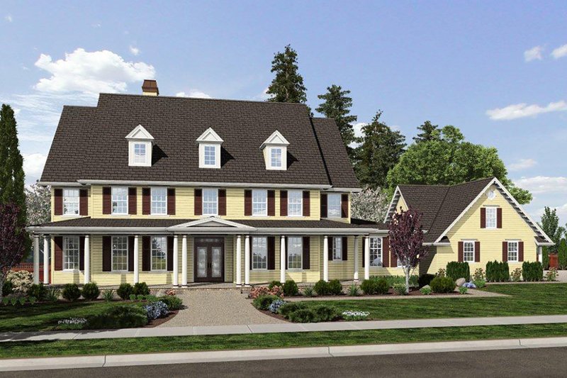 Dream House Plan - Colonial Exterior - Front Elevation Plan #48-663