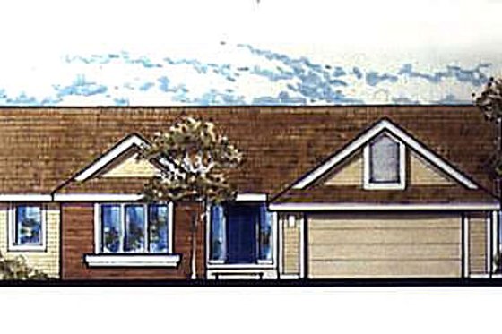 Exterior - Other Elevation for Ranch House Plan #320-470 - 2 bed, 2 bath