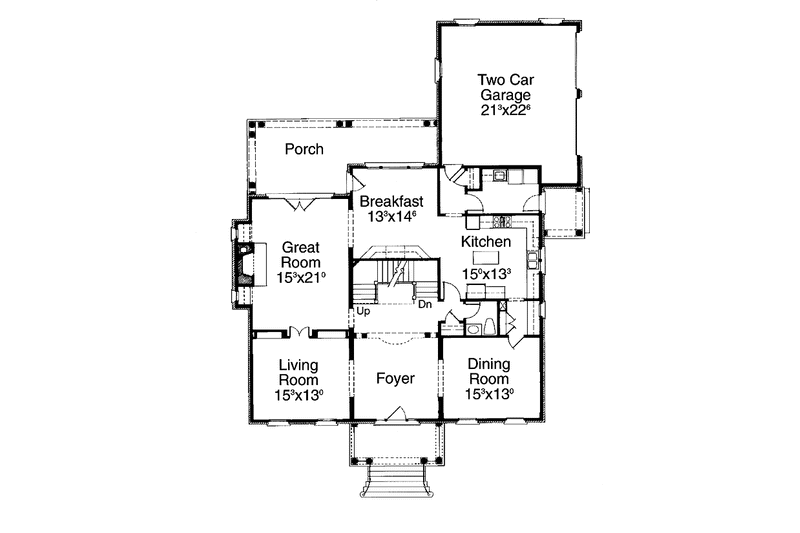 House Plan Design - Floor Plan - Main Floor for Classical House Plan #429-185 - 4 bed, 3.5 bath