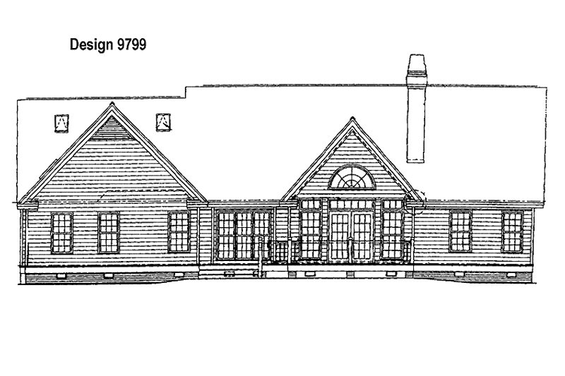 Home Plan - Exterior - Rear Elevation for Ranch House Plan #929-240 - 3 bed, 2 bath