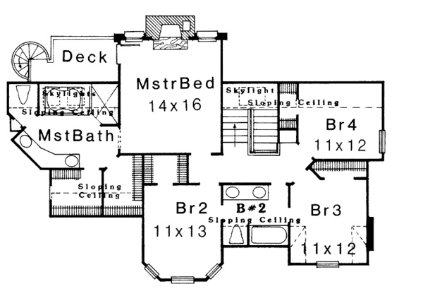 House Plan Design - Country Floor Plan - Upper Floor Plan #310-1112