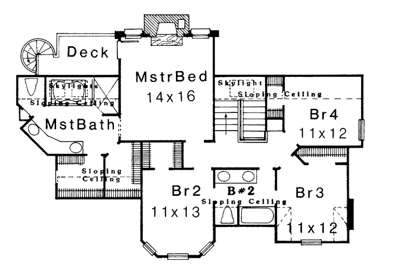 Home Plan - Floor Plan - Upper Floor for Country House Plan #310-1112 - 4 bed, 2.5 bath