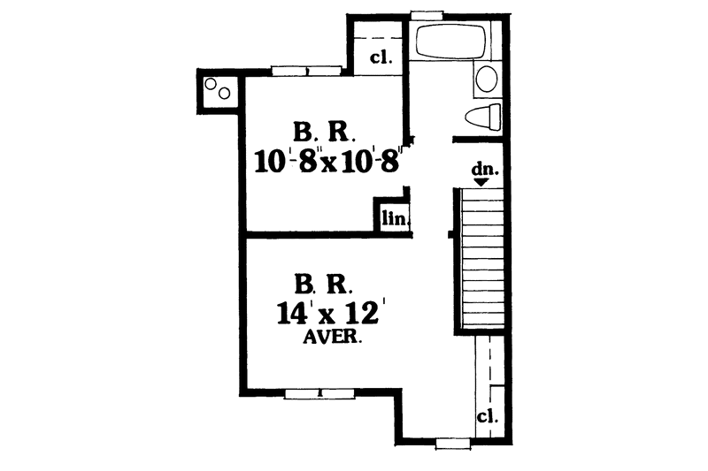 Architectural House Design - Floor Plan - Upper Floor for Country House Plan #456-51 - 3 bed, 2.5 bath