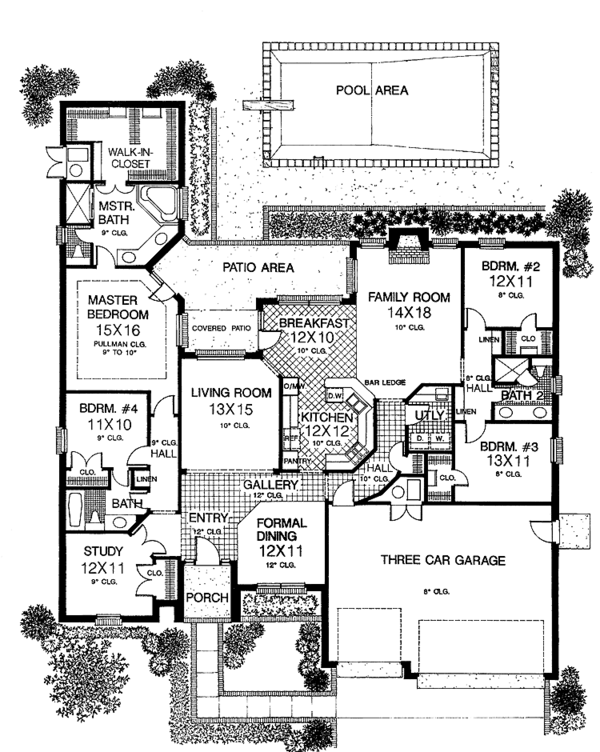 Architectural House Design - Traditional Floor Plan - Main Floor Plan #310-1045