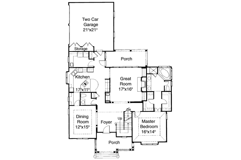Architectural House Design - Floor Plan - Main Floor for Victorian House Plan #429-157 - 3 bed, 2.5 bath