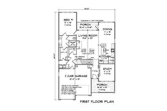 Floor Plan - Main Floor for Traditional House Plan #513-2196 - 4 bed, 3.5 bath