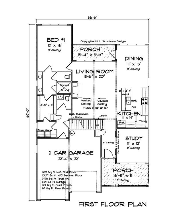 House Blueprint - Traditional Floor Plan - Main Floor Plan #513-2196