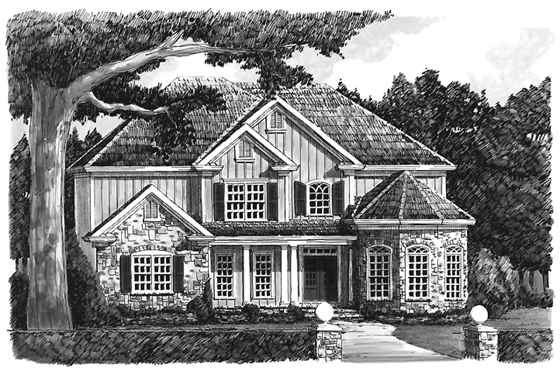 House Blueprint - Exterior - Front Elevation 3 for Country House Plan #927-789 - 5 bed, 4.5 bath