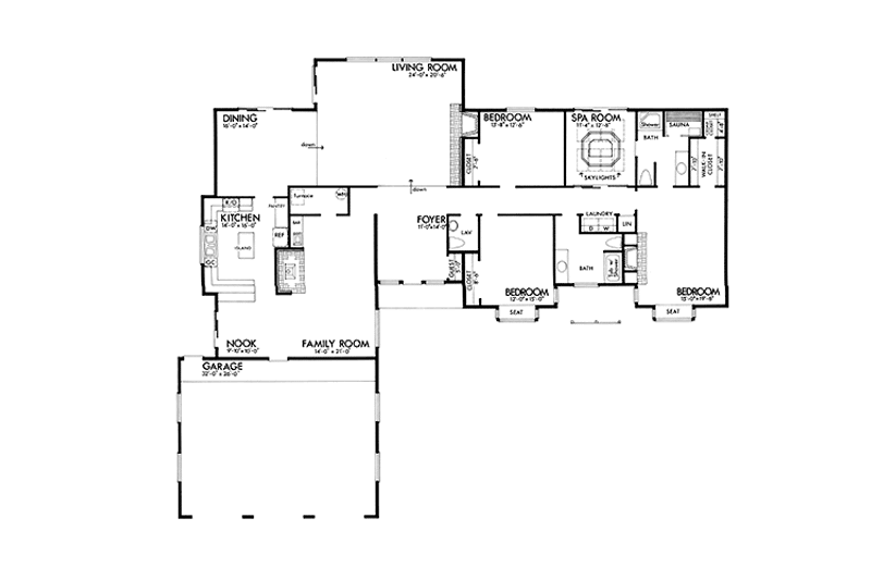 Home Plan - Floor Plan - Main Floor for Prairie House Plan #320-1252 - 3 bed, 2.5 bath