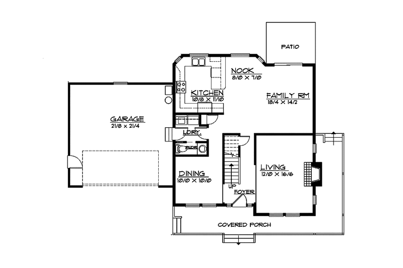 Home Plan - Floor Plan - Main Floor for Country House Plan #997-20 - 3 bed, 2.5 bath
