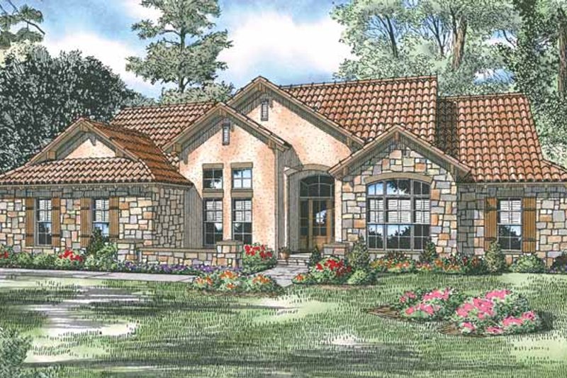 Dream House Plan - Adobe / Southwestern Exterior - Front Elevation Plan #17-2918