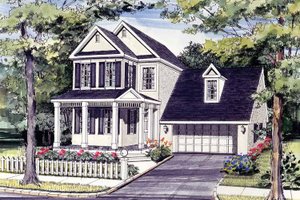 House Blueprint - Country Exterior - Front Elevation Plan #314-183