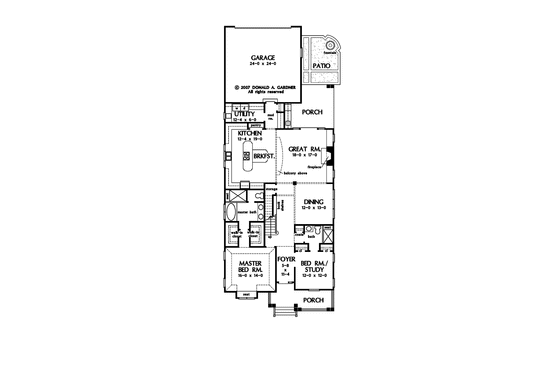 Floor Plan - Main Floor for Craftsman House Plan #929-837 - 4 bed, 4 bath