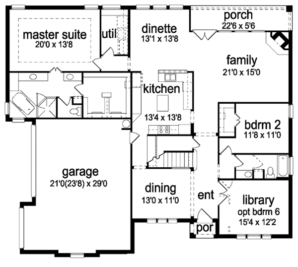 Dream House Plan - Tudor Floor Plan - Main Floor Plan #84-735
