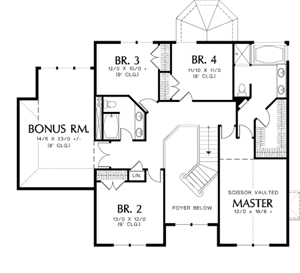 Home Plan - Victorian Floor Plan - Upper Floor Plan #48-800