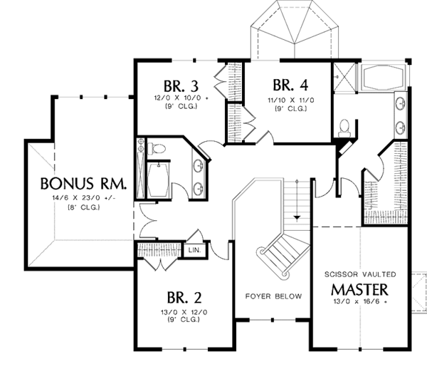 Dream House Plan - Victorian Floor Plan - Upper Floor Plan #48-800