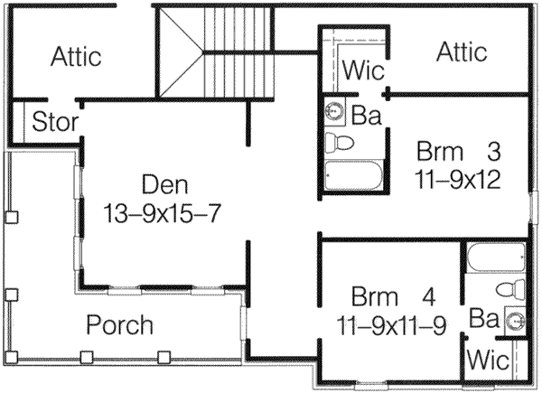 Southern Floor Plan - Upper Floor Plan #15-288