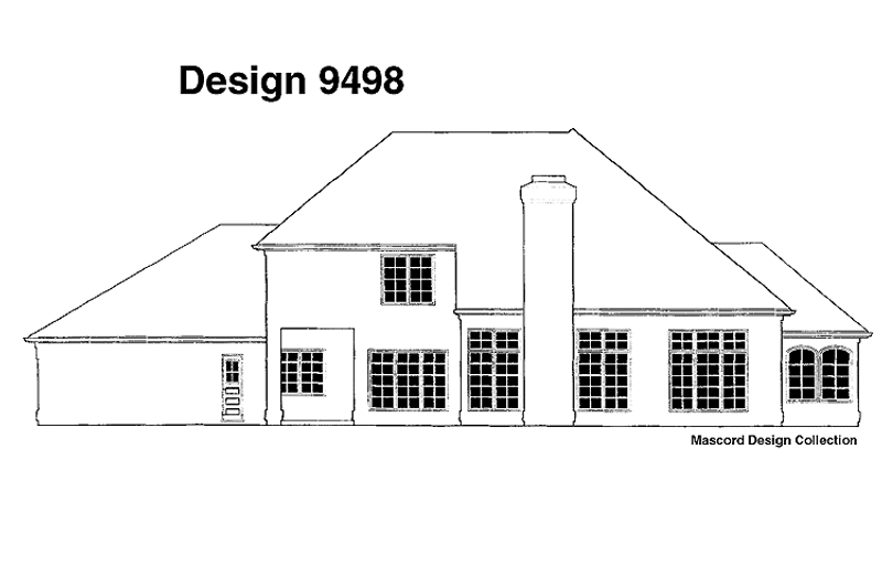 Home Plan - Exterior - Rear Elevation for Mediterranean House Plan #48-721 - 3 bed, 3.5 bath