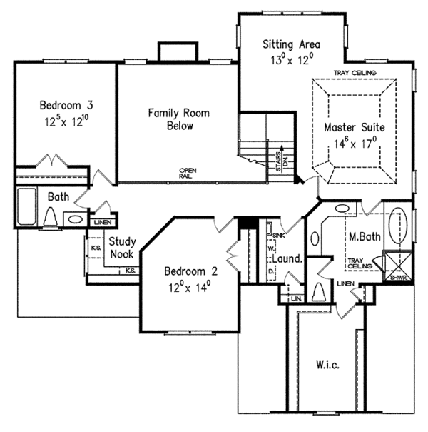Home Plan - Tudor Floor Plan - Upper Floor Plan #927-421