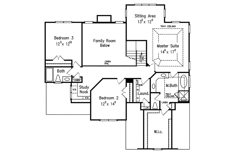 Home Plan - Floor Plan - Upper Floor for Tudor House Plan #927-421 - 4 bed, 3 bath