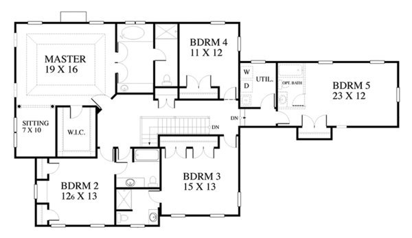 Architectural House Design - Traditional Floor Plan - Upper Floor Plan #1053-59