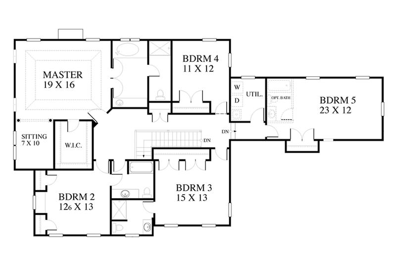 Dream House Plan - Floor Plan - Upper Floor for Traditional House Plan #1053-59 - 5 bed, 3.5 bath