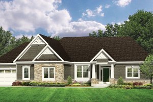 House Blueprint - Craftsman Exterior - Front Elevation Plan #1010-111