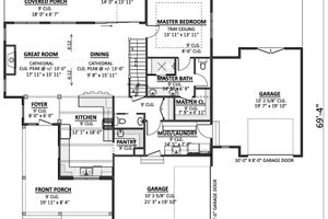 Floor Plan - Main Floor for Farmhouse House Plan #1089-24 - 3 bed, 2.5 bath