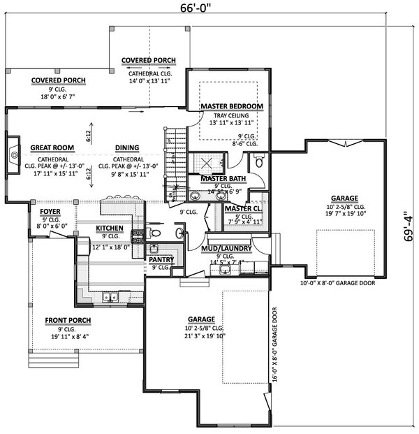 Dream House Plan - Farmhouse Floor Plan - Main Floor Plan #1089-24