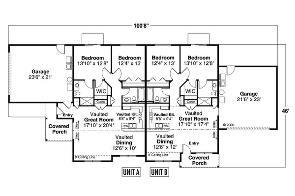 Craftsman Style House Plan - 4 Beds 4 Baths 2378 Sq/Ft Plan #124-1269 ...