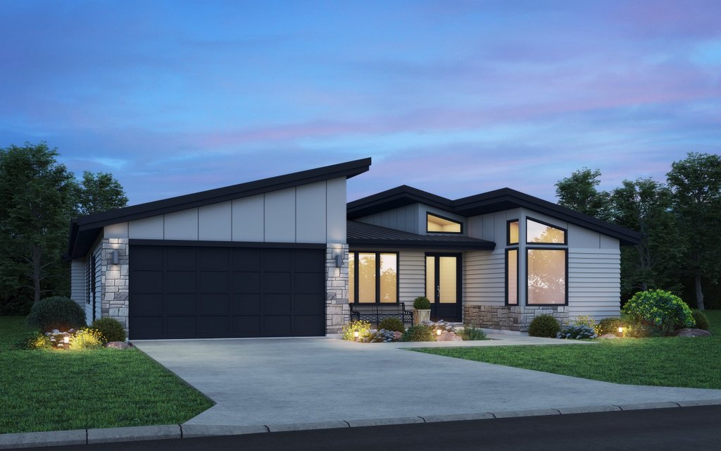 Contemporary Exterior One Story House Plans Contemporary Style House