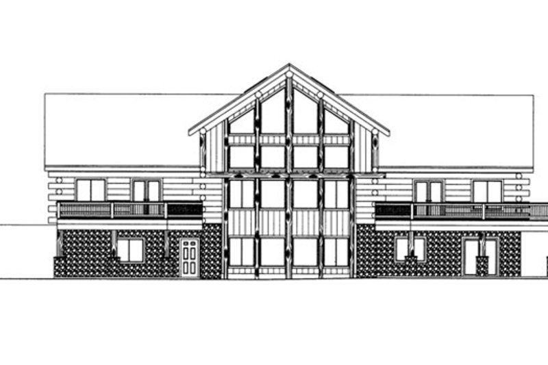 Dream House Plan - Exterior - Rear Elevation for Log House Plan #117-823 - 2 bed, 3.5 bath