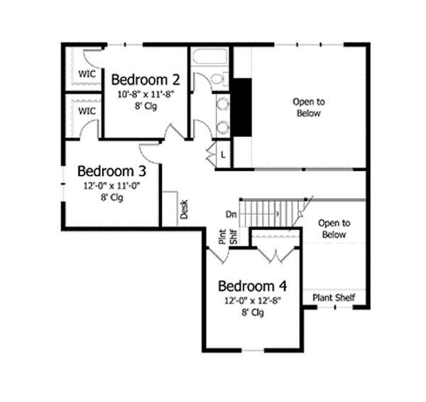 Dream House Plan - Colonial Floor Plan - Upper Floor Plan #51-1040