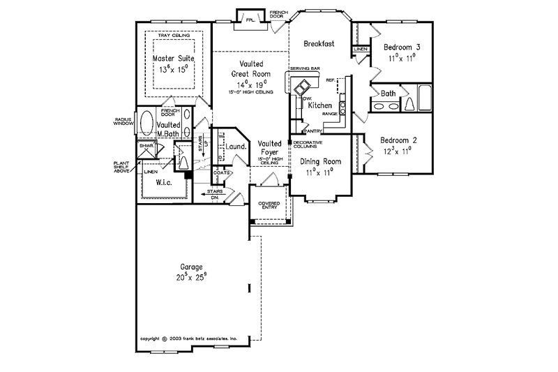 House Blueprint - Floor Plan - Main Floor for Country House Plan #927-905 - 3 bed, 2 bath