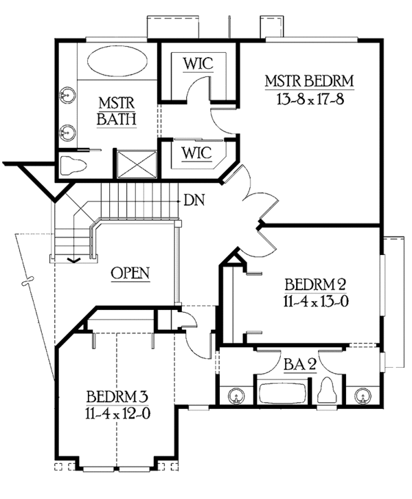 Home Plan - Craftsman Floor Plan - Upper Floor Plan #132-318