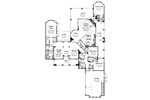 Floor Plan - Main Floor for Mediterranean House Plan #930-58 - 4 bed, 3.5 bath