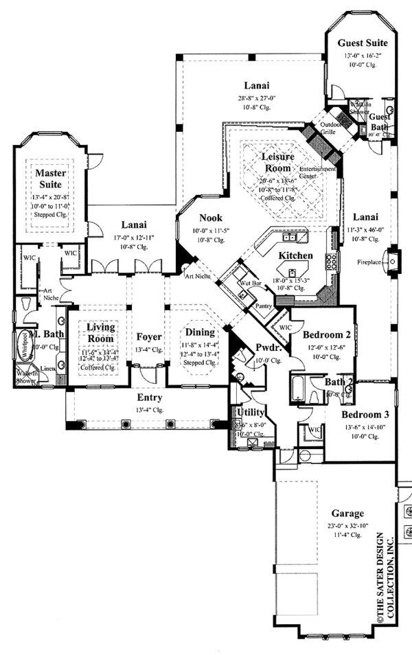 Architectural House Design - Mediterranean Floor Plan - Main Floor Plan #930-58