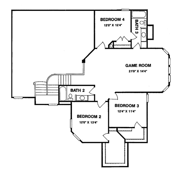 House Plan Design - Mediterranean Floor Plan - Upper Floor Plan #952-30