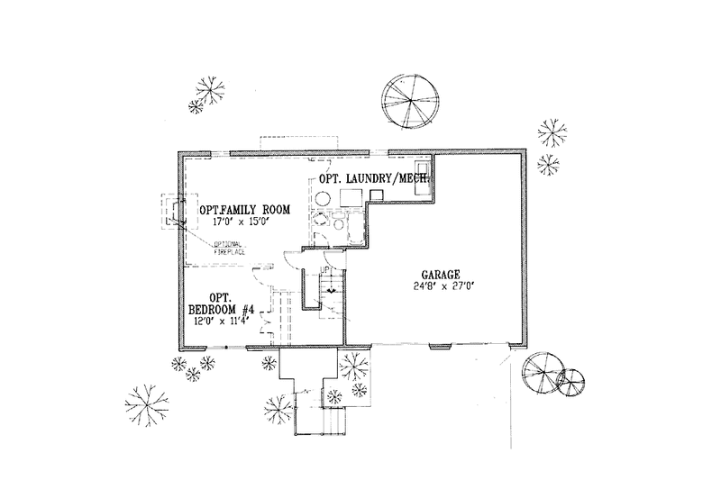 Home Plan - Floor Plan - Lower Floor for Colonial House Plan #953-123 - 3 bed, 2 bath