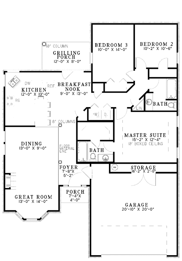 House Plan Design - Ranch Floor Plan - Main Floor Plan #17-3200