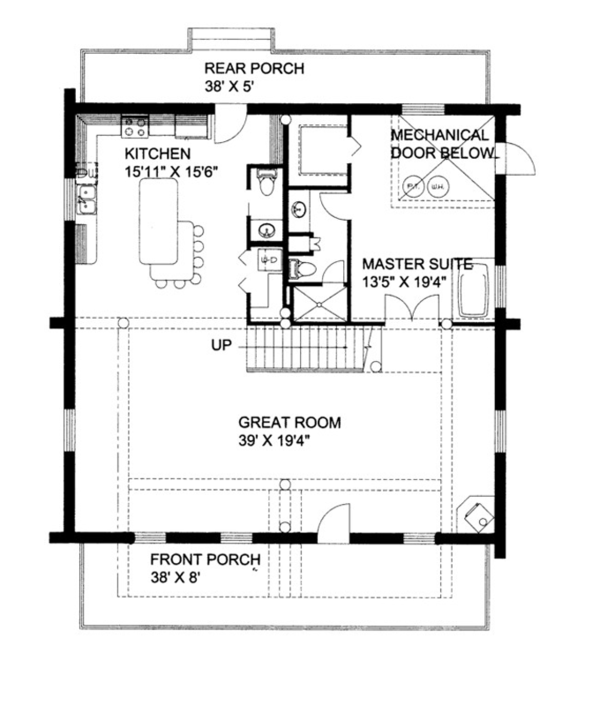 Home Plan - Log Floor Plan - Main Floor Plan #117-822