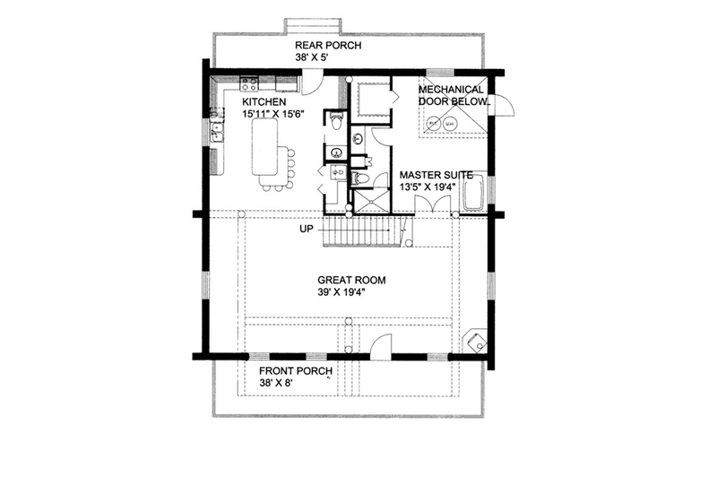 Architectural House Design - Floor Plan - Main Floor for Log House Plan #117-822 - 3 bed, 3.5 bath