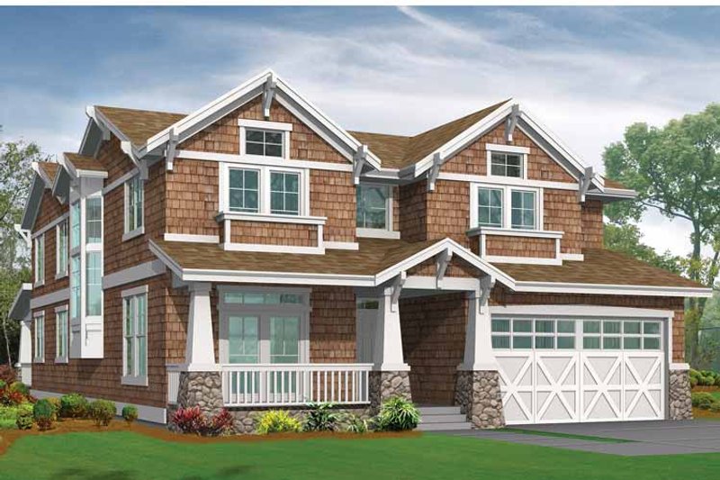 Home Plan - Exterior - Front Elevation 3 for Craftsman House Plan #132-444 - 4 bed, 3.5 bath