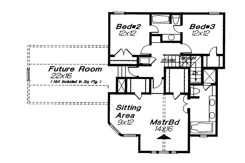 Dream House Plan - Floor Plan - Upper Floor for Traditional House Plan #310-1104 - 3 bed, 2.5 bath