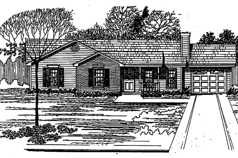 Home Plan - Country Exterior - Front Elevation Plan #30-234
