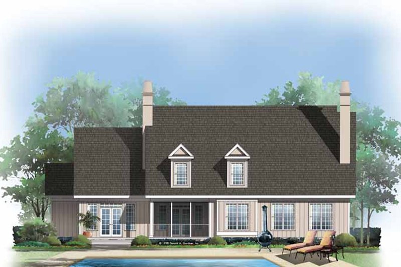 Home Plan - Exterior - Rear Elevation for Country House Plan #929-414 - 3 bed, 2.5 bath