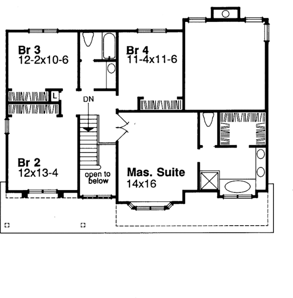 Dream House Plan - Country Floor Plan - Upper Floor Plan #320-549