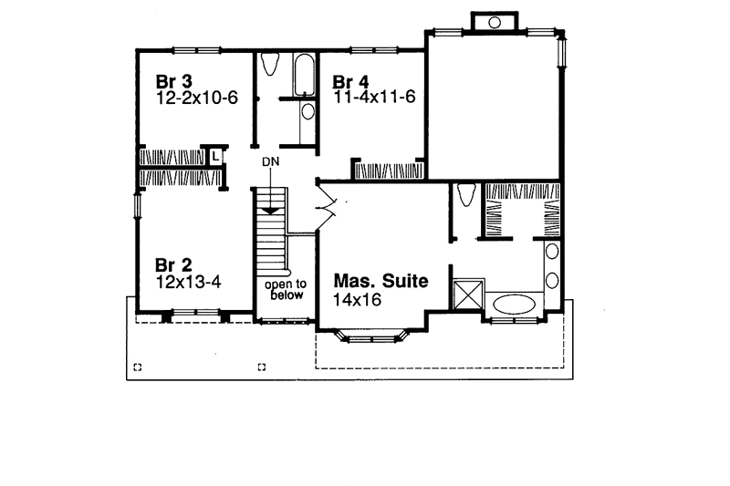 Home Plan - Floor Plan - Upper Floor for Country House Plan #320-549 - 4 bed, 2.5 bath