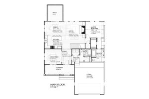 Traditional style house plan, main level floor plan